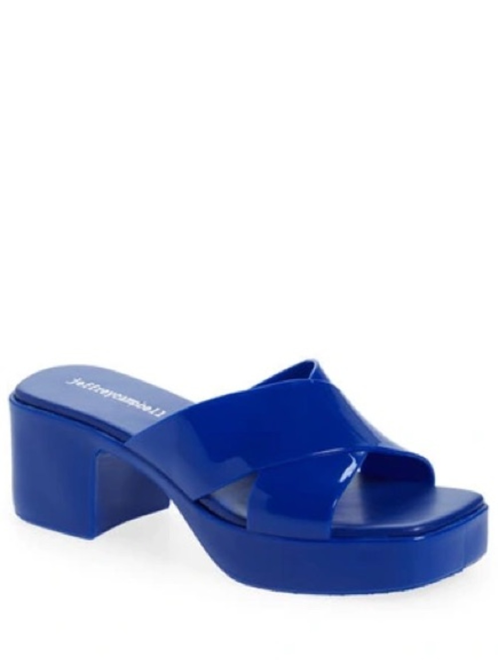 Jeffrey Campbell Cobalt Patent Slide Mules